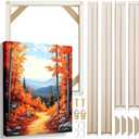 24x32 Solid Wood Stretcher Bars for Canvas & Needlepoint | Made in USA 4 Pack Self-Adhesive Frame Kit with 1.25-Inch Profile for Tool-Free Assembly and 3D Canvas Display