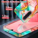 Casetego for Galaxy A17 5G Case,Compatible with MagSafe,[Military Grade Drop Test] Full Body Protection Slim Shockproof Rugged Marble Women Case for Samsung Galaxy A17 5G 6.7 inch,Celeste/Pink