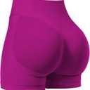 VOYJOY Women Workout Impact Shorts 2.5"/ 3.6"/ 4.5"/ 6" Scrunch Butt Lifting Gym Seamless Booty Biker Shorts (Medium, Berry)