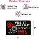 6Pcs Yes It Goes Fast, No You Can't Ride It Sticker - Yes It Goes Fast, No You Can't Ride It Bumper Sticker - 5"x3" Phone Stickers, Premium UV Printing  Vibrant & Long-Lasting Colors Laptop Stickers