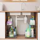 UMDONX Under Sink Organizer 2-Pack Adjustable Bathroom Under Sink Pull-Out Organizer with 5 Adjustable Heights for Kitchen, Bathroom & Laundry Storage