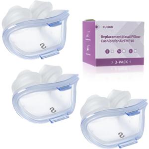 3 Packs Replacement Nasal Pillow Cushion for ResMed AirFit P10, Compatible with Original Airfit P10 Frame, Replacement Silicone CPAP Supplies, Reliable Seal & Lighter Weight, Small