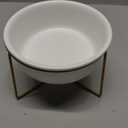White Large Ceramic Tilted Elevated Cat Dog Bowl Raised Cat Food Water Bowl