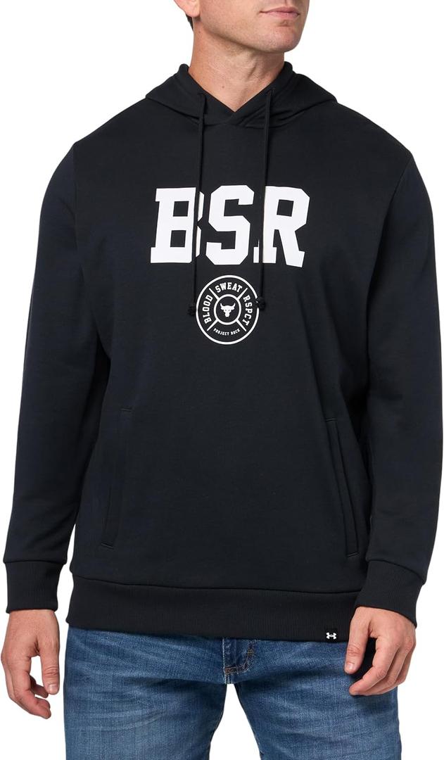 Under Armour Men's Project Rock Rival Fleece Hoodie (Black, XL)