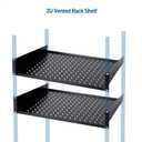 Cable Matters 2U Server Rack Shelf, 15-Inch Depth, 55lbs, Black | For 19-Inch Frame and Cabinet, Rack Mount Shelf