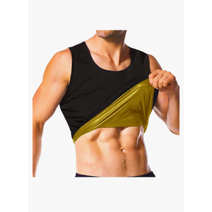 Sauna Shirt for Men, Short Sleeve Sauna Suit, Sweat Body Shaper Mens Sauna Vest Gym Exercise Tank Top, Size S/M