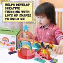 Dinhon 40-Piece Wooden Rainbow Stack Set, 4-in-1 Building Blocks preschoolers Early Development & Activity Toys Montessori Toys for Kids 1 2 3 4 Years and Older Gifts for Boys and Girls