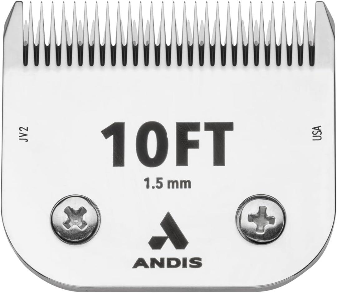 Andis 560192 ceramicEDGE Detachable Blade Size 10FT  Carbon Steel Pet Clipper Blade, Fine Tooth, Professional Grooming Performance