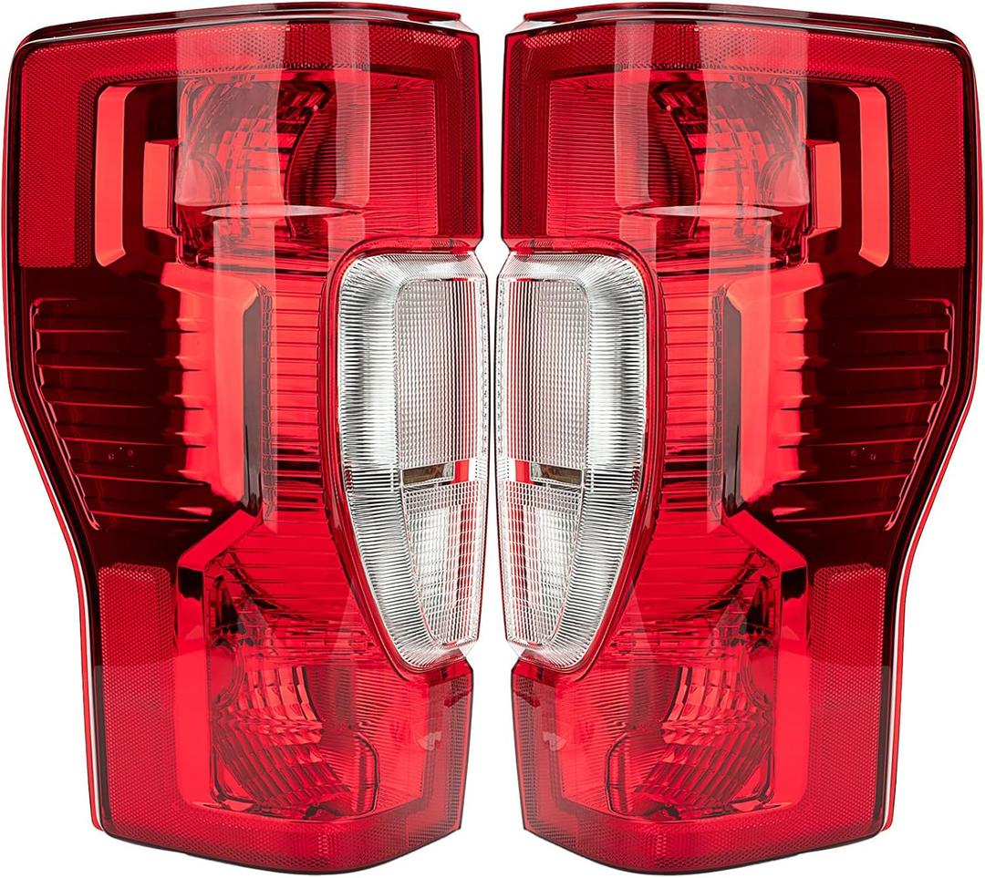 Tail Light Assembly Compatible With 2020-2022 Ford F250/F350/F450 Super Duty Driver and Passenger Side Rear Taillight Tail Lamp Halogen Brake Lamp(w/o Blind Spot) (non- LED)
