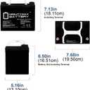 ML35-12INT - 12 Volt 35 AH, Internal Thread (INT) Terminal, Rechargeable SLA AGM Battery