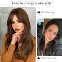 7JHH WIGS Honey Blonde Wig with Bangs Long Brown Wigs for Women,Layered Heat Resistant Synthetic Wigs for Daily Use
