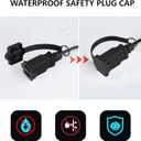 2 Prong Extension Power Cord 25 FT, Elecan US AC Male to Female Power Cable 125V 10A ETL Listed Outlets for NEMA 1-15P to NEMA 1-15R with Waterproof Safety Plug Cap+ Ties- Polarized