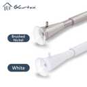 GCurtain Shower Curtain Rod No Drilling, Spring Tension Rod, 56-98 Inch, 3/4 Inch Diameter, Suction Cup on Either End, 1PCS, Brushed Nickel