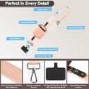 Phone Lanyard Crossbody Wrist Strap, Clip and Go Strap for Phone with Wallet Crossbody, Adjustable Phone Strap Compatible with All Phones (Peach)