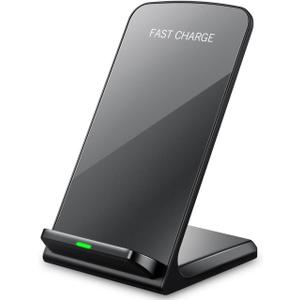 Fast Wireless Charger Stand for Samsung Galaxy S25 S24 S23 S22 Ultra/S21/Note 20/S20/S10+/S10e/S9/ S8+/S7 Edge Note 9/8 Qi Charging Dock for iPhone 16 15 14 13 12 11 Pro Max Mini Xs Xr 8 Plus SE (Black)