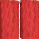 Artoid Mode 2 Pcs Red 3D Xmas Tree Jacquard Christmas Hand Towels for Bathroom, 100% Cotton Soft Absorbent Bathroom Decor Towels, 13.7 x 29.5 Inch