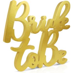 Bridal Shower Decorations Bride to Be Sign for Batcholette Party Table Centerpieces Wedding Wooden Photo Booth Props for Wedding Party Decorations Supplies (Glitter Gold)