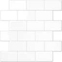 STICKGOO Peel and Stick Backsplash Subway Tiles, 10 Sheets of 12" x 12" - 3D Adhesive Peel and Stick Tile Backsplash for Kitchen, Bathroom, Wall Tile (Thicker Design, Bright White)