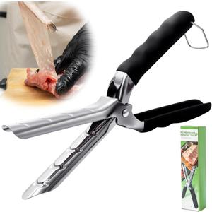 Rib Membrane Removal Tool, Rib Prep Tool Membrane Remover, Stainless Steel BBQ Rib Skinner, Ergonomic Design for Effortless BBQ Rib Preparation  (1PC)