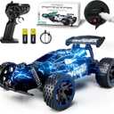 Tecnock RC Cars for Kids, 1:18 Scale 2WD RC Car with LED Lights, 2.4GHz Remote Control Car with USB-C Easy Charging & 50 Mins Playtime, Toys Gifts for Boys & Girls Ages 8-12 (Deep Blue)