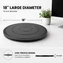 18Inch Lazy Susan Turntable - Heavy Duty Rotating Swivel Steel Ball Bearings - Flat Base Stand for TV/Computer/Monitor/Arts/Crafts/Bonsai/Christmas Tree/Cabinet Organizer(Plastic&Black)