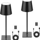 Table Lamp Set of 2, Mojimdo Cordless Desk Lamp 64 LEDs Dimmable [1700K/4500K/6000K with Stepless] Rechargeable Portable Table Light for Living Room Kids Bedroom Camping Outdoor Party Cafe Bar - Black