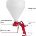 Drywall Texture Sprayer,Air Texture Gun 1.5 Gallon with 3 Nozzle (4.0mm/6.0mm/8.0mm) for Orange Peel Knockdown (Red)