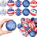Sotiff 48 Pcs 4th of July Stress Balls 2.5 Inch Mini Patriotic Red White Blue American Flag Memorial Day Independence Day Stress Relief Toys for Girls Boys USA Party Supplies Gifts Goodie Bag Fillers