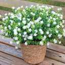 Artificial Flowers for Outdoors, 12 Bundles UV Resistant Realistic Faux Plants for Outside Porch Planter, Spring Summer Home Garden Decoration, White