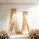 Vincidern 2pcs Adjustable Backdrop Stand for Wedding/Party, Heavy Duty Metal Backdrop Stand for Birthday Party, Baby Shower, Events Decorations, Gold (Adjustable Height from 2.6FT to 8FT)