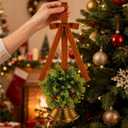 Tioncy Christmas Mistletoe Decor Artificial Kissing Balls Ornaments with Velvet Bows Berries Hanging Bells 5 Inches Hanging Mistletoe Decoration for Xmas Tree Holiday House Doorway Ceiling Light Decor