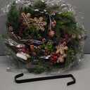 Bibelot Christmas Winter Wreaths for Front Door, 24 Inch Christmas Wreath with Candies, Pine Cones, Gingerbread Men Decoration Wreath for Indoor Outdoor Farmhouse Home Wall Window