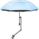 UPF 50+ Beach Umbrella with Adjustable Universal Clamp