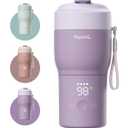 Papablic Portable Bottle Warmer Pro for Travel  Fast Heating, Built-in Sterilizer, 30W Fast Charge, 5-Temp Control, Easy-Clean Wide Mouth, Baby Milk Warmer for Breastmilk & Formula, Lilac Purple