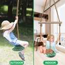 KINSPORY Disc Swing for Kids, Swing Set Accessories, 7FT Height Adjustable Gym Monkey Bars, Hanging Tree Seat for Backyard, Outdoor Play Equipment - Green