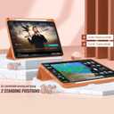 ZryXal New iPad Pro 12.9 Inch Case 2022/2021/2020(6th/5th/4th Gen) with Pencil Holder,Smart iPad Case [Support Touch ID and Auto Wake/Sleep] with Auto 2nd Gen Pencil Charging (Orange)