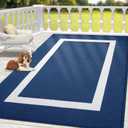 OLANLY Indoor Door Mat, 71x47, Non-Slip Absorbent Resist Dirt Entrance Mat, Washable Low-Profile Inside Entry Doormats for Entryway, Navy