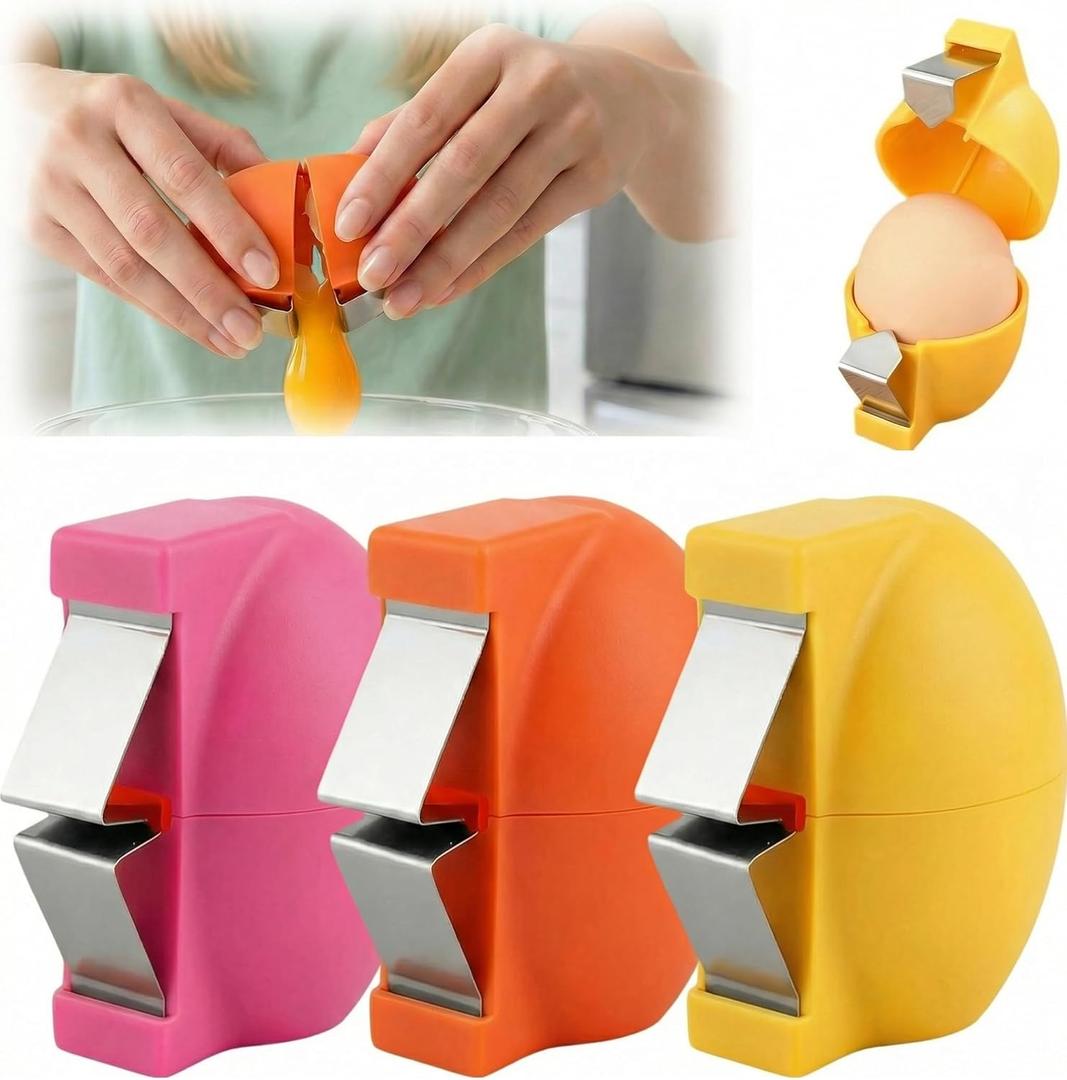 2 x 3PCS Egg Shell Opener, Egg Cracker Tool for Raw Eggs, Hard Boiled Egg Peeler for Easy Separate & Peel Eggs, Egg Separator for Cooks, Bakers Families