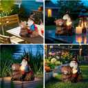 Magic Gnome Riding Highland Cow Statue - Wizard Gnome and Magic Book Outdoor Garden Decor, for Lawns and Yards, Gifts for Women