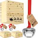 Ceenna 2 Sets Christmas Believe Bell Gifts Polar Ornaments Bulk Santa Bells Christmas Polar Train Party Gifts Decorations Tree Decor (Beige)