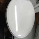 KOHLER Stonewood Quiet-Close, Elongated Toilet Seat Soft Close, Durable Wood, Easy Installation, Universal Fit, Home Essentials, White Finish, K-20466-0