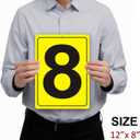 Number Sign 8 for Tennis Court, Numbered Sign for Parking Lots and Public Spaces, 12x8 inches Weatherproof and Easy to Install Metal Signs