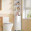 Hzuaneri Corner Cabinet, Tall Bathroom Corner Cabinet with Doors, 11.8"D x 11.8"W x 66.9"H