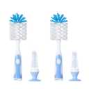 Chemimoso Multifunctional Cleaning Brush, Baby Bottle Brush, Bottle Brush Cleaner, Rotate The Suction Cup to Obtain The Small Bristle Brushes, Set X, Blue, Nylon and Nylon Brush