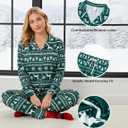 PATPAT Family Christmas Pajamas Matching Sets, Button-Down Pjs Includes Buffalo Plaid Socks Cozy Pajamas for Family (L)