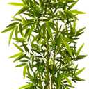 Artificial Bamboo Tree, 5ft Tall Fake Bamboo Plant with White Planter, Faux Trees with 5 Trunks and Lifelike Leaves for Indoor Outdoor Home Office Dcor