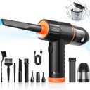 WHATOOK 2-in-1 Computer Vacuum Cleaner：Compressed Air Duster Blower，100000 RPM & 10 Kpa Cordless Car Hoover, Portable Handheld Keyboard Cleaner Kit for PC Computer Desk Dust Cleaning