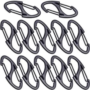 8 x HINZIC 12Pcs Zipper Clip Anti Theft Deterrent, Black Dual Opening Safety Zipper Pull Replacement, Keep The Zip Closed for Backpacks Traveling Camping Suitcases