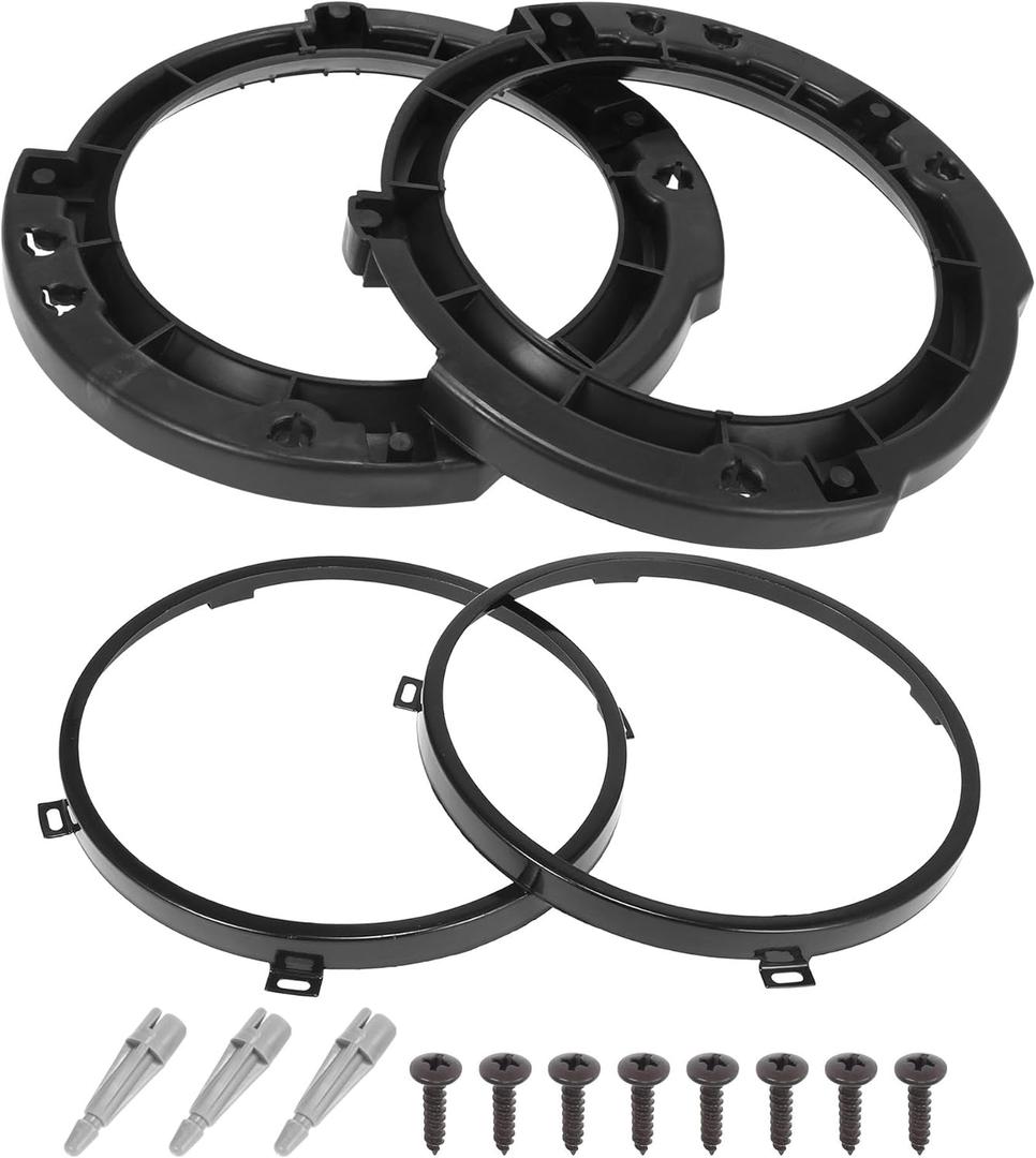 X AUTOHAUX 7 Inch Round Headlight Mounting Retaining Bracket Ring Set with Headlight Metal Ring for Jeep Wrangler JK 2007-2017 Black