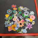 32 Pcs Colorful Flowers Emblem Iron on Sew on Patch Embroidered Fabric Cute Styles Daisy Butterfly Bee Patches for Clothes, Jeans, T-Shirt, Backpacks, Vest, Hats, Sewing Applique DIY Decoration Accessory